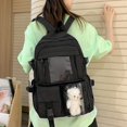 thumbnail image 4 of Trendy Minimalist Backpack, All-Match Rucksack, Preppy School Bag With Bear Pendant, 4 of 6