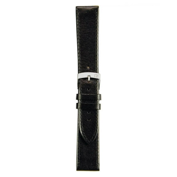 Morellato Agila Genuine Calf Leather Watch Strap - Black - 12mm - Chrome-plated Stainless Steel Buckle - PERFORMANCE Collection