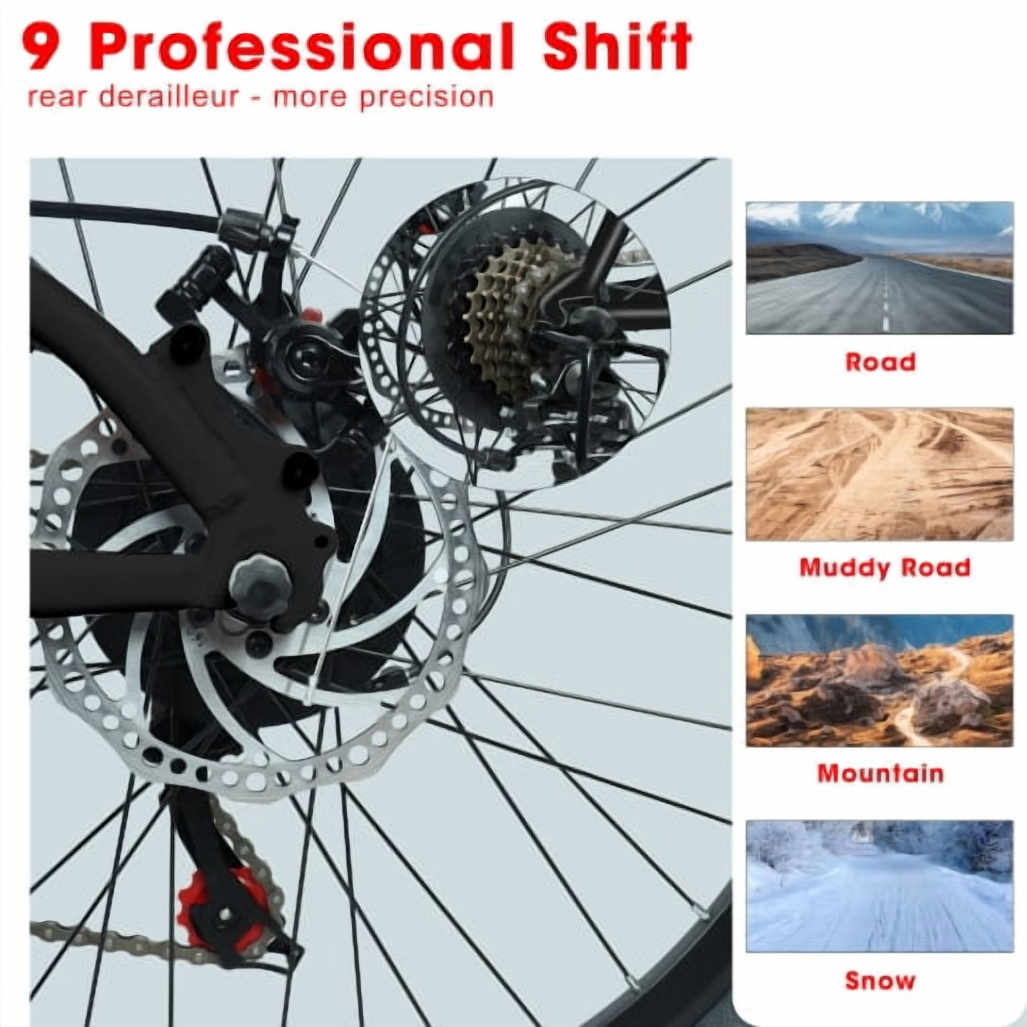 RAISTYW 24 inch Wheels Mountain Bike for Women, 21-speed Steel Frame Bicycles with Shock Fork, Plus Shock Absorber, Black and Orange