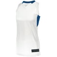 thumbnail image 2 of Augusta XL Ladies Step-Back Basketball Jersey White/Royal 1732, 2 of 2