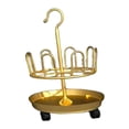thumbnail image 2 of Lipstore Revolving Shoe Tree Freestanding Shoe Display with Wheels Shoe Storage Organizer Gold Single Layer, 2 of 8