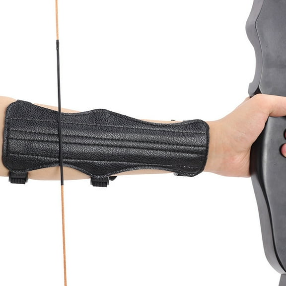 BESTOYARD Forearm Protector Exercise Arm Guards Pu Black 1 Set Archery Equipment
