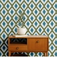thumbnail image 2 of S4Sassy Modern Ikat Diamond Wallpaper- Blue Bohemian Wall Covering, 25" X 120" Self-Adhesive Textured Vinyl Walls Paper, Decorative Wallwrap, Easy Diy Walls Covering For Bedroom, Living Space, 2 of 9