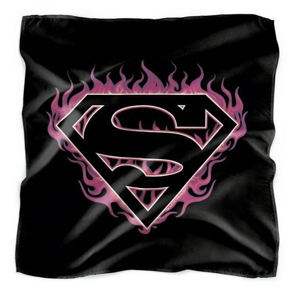 Superman Fuchsia Flames Shield Bandana (21 in x 21 in)