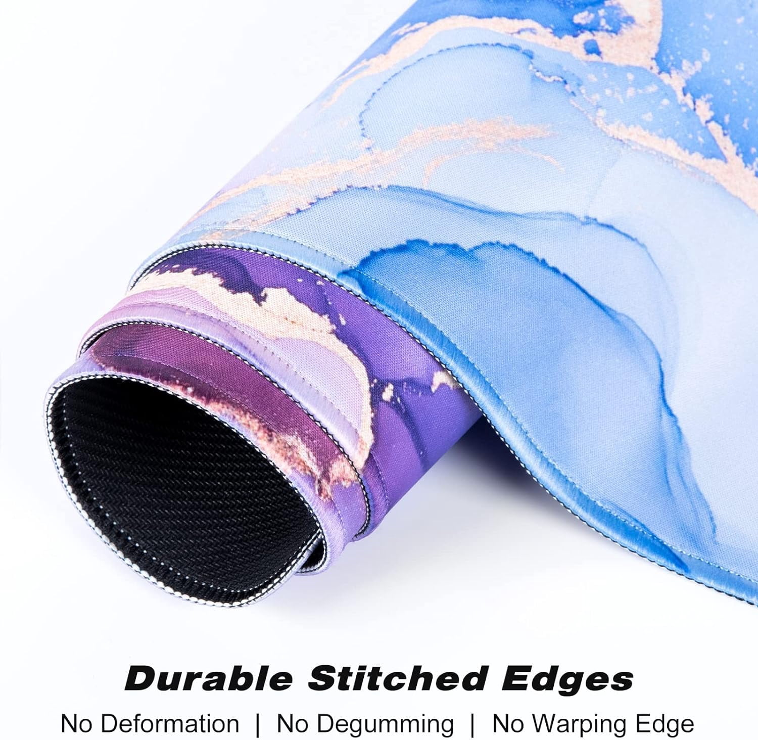 Extended Large Mouse Pad, XXL Gaming Mousepad 31.5 x 15.7 Inch, Big Computer Keyboard Desk Pad, Waterproof Mouse Mat with Stitched Edges and Non-Slip Base for Office Gaming, Purple Marble