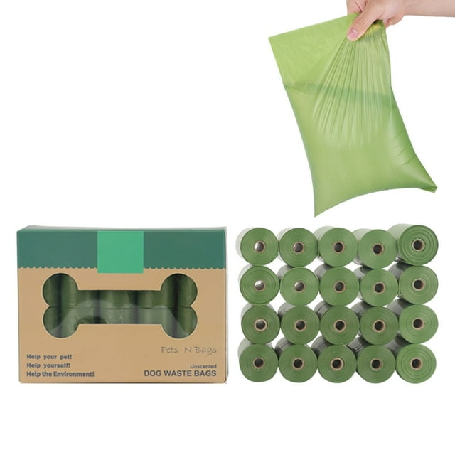 Biodegradable Dog Poop Bags With One Dispenser Thicken And Earth Friendly Dog Poop Bag Holder (Scented)
