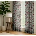 thumbnail image 4 of Vargottam 84 Inch Rod Pocket/Back Tab Cotton Curtains for Windows and Doors - Light Filtering Cotton - Light Filtering Drapes For Doors - Set of 2 Panels, 52"x84" - Ditsy Vine Print (Gray), 4 of 8