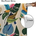 thumbnail image 6 of Tropical Leaves Curtains Jungle Green Plant Palm Leaf Pink Art Printed Bedroom Living Room Bathroom Blackout Rod Pocket Decoration Window Drapes 2 Panels W42xL54in, 6 of 6