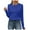 Blue, variant on Women's Autumn Fashion T Shirt Long Sleeve Textured Shirts Fall Crewneck Causal Trendy Tops