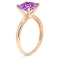 thumbnail image 3 of 0.5 ct Princess Cut Simulated Alexandrite Solitaire 18K Rose Gold Womens Engagement Ring, 3 of 4