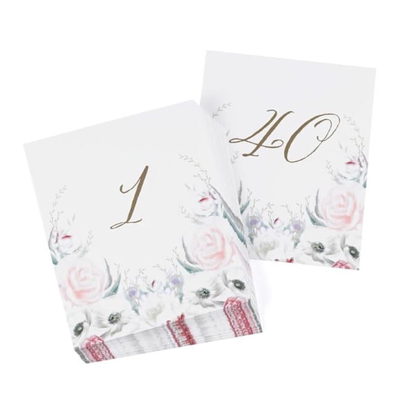 Hortense B. Hewitt 55181 Ethereal Floral Table Number - Pack of 40