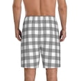 thumbnail image 3 of Naloa Gray Checkboard Men's Short Pajama Pants, Lounge Comfort Shorts with Elasticized Waistband and Side Pockets - 4X-Large, 3 of 9