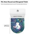 thumbnail image 5 of ZIATUBLES Cat Wildflower Print Universal Fit Toilet Lid Cover with Elastic Edges Washable Reusable Stretchable Fabric for Most Lids Bathroom Decor Accessories, 5 of 6