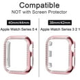 thumbnail image 2 of KOMI Compatible for Apple Watch Case 38mm 40mm 42mm 44mm Bling Crystal Diamonds Rhinestone Bumper Cover for Women Girl, Hard PC Protective Frame for iWatch Series 6/5/4/3/2/1/SE/SE2-38mm Pink, 2 of 8