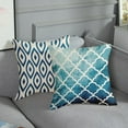 thumbnail image 4 of Throw Pillow Covers Home Decor Set of 4 Geometric Abstract Blue Modern Eastern Abstract Pillow Cases Decorative 18 x 18 Inches Outdoor Cushion Couch Sofa Pillowcases, 4 of 6