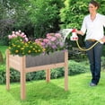 thumbnail image 3 of ZYPPPA Raised Garden Bed with Legs, 24” Elevated Planter Box with 2 Acrylic Panel Sides, Drain Holes, Movable Beds, Plant Terrarium w/Stand, Planter Raised Beds for Vegetables, Fruits, Herbs, 3 of 9