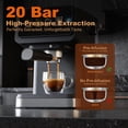 thumbnail image 3 of Pentantan Espresso Machine, 20 Bar Coffee Machine with Milk Frother Steam Wand, Coffee Maker for Home- Americano Cappuccino Latte, 3 of 7