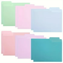 ENIYUU 18 pcs 6 Pastel Colors  1/3 Cut Tab Letter Size  8.5 x 11.6 Inches Colored File Folders Classic Manila Folders Plastic Folders  Office Supplies File Folders