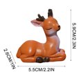 thumbnail image 4 of 2pcs Deer Figurines Miniature, Christmas Couple Deer Ornament Mini Reindeer Sculpture Statues for Gifts Home Office Car Decor, 4 of 8