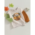 thumbnail image 3 of Wassery Baby Fall Sweatshirt 6M 12M 18M 24M 3T 4T Toddler Halloween Outfit for Boys Girls Long Sleeve Crew Neck Pumpkin/Turkey Print Pullover Tops, 3 of 9