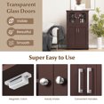 thumbnail image 6 of Costway Bathroom Storage Cabinet Linen Storage Cabinet with Doors and Adjustable Shelves Brown, 6 of 7