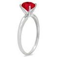 thumbnail image 3 of 0.5 ct Round Cut Simulated Ruby Solitaire 14K White Gold Womens Engagement Ring, 3 of 4