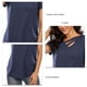 thumbnail image 5 of Camiseta de manga corta con cuello en V lavable a máquina dobladillo curvo fibra de poliéster elástica para mujer para ir de compras Octpeak Otros, 5 of 5