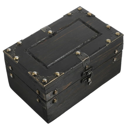 HINTRMENT 1Set Rectangular Wood Treasure Chest Storage Box For Jewelry Organizer And Home Decor Item 17.00X10.70X9.00CM
