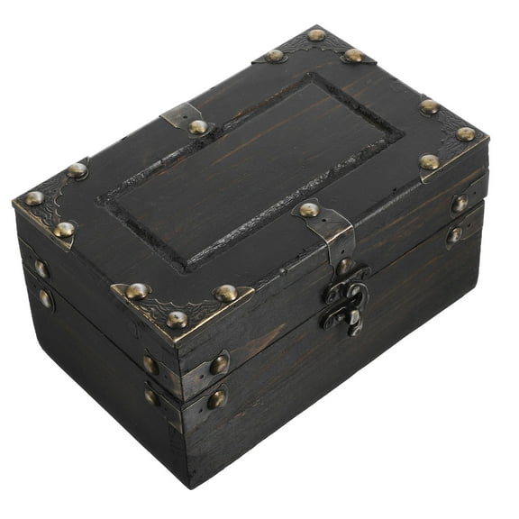 HINTRMENT 1Set Rectangular Wood Treasure Chest Storage Box For Jewelry Organizer And Home Decor Item 17.00X10.70X9.00CM