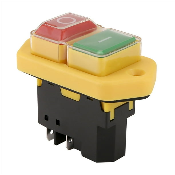 YH02-A Interruptor Electromagnético 220V 15A 5PIN Botón de para Equipo de Máquina Herramienta Panel Impermeable
