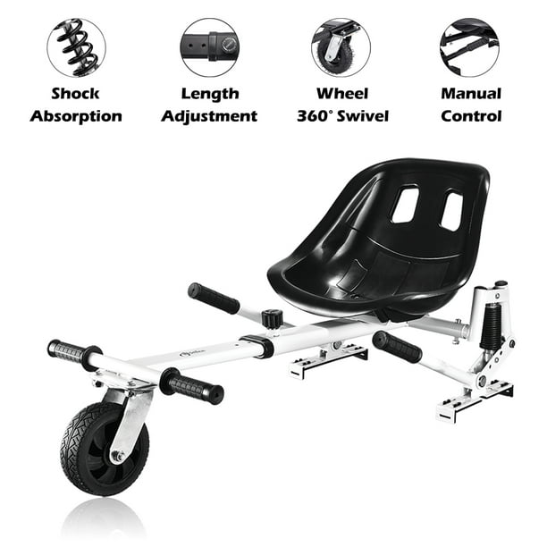 White Hoverboard Go Kart Seat Attachment, Hover go kart, Hoverboard