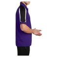 thumbnail image 3 of Mens Tricolor Shoulder Micropique Sport-Wick Polyester Polo Purple/ Black/ White 3X-Large, 3 of 8