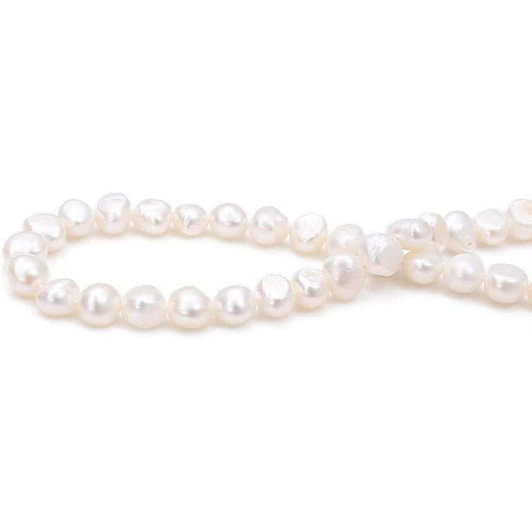 BEADIA Natural Pearl Beads 9-10mm White Freshwater Cultured Loose
