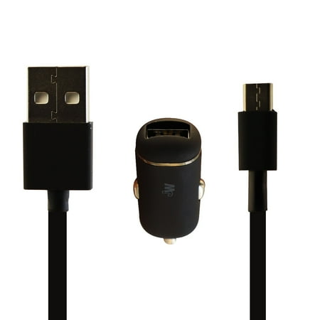 - Just Wireless 2.4A Single USB Car Charging Adapter w/ 5Ft Micro USB Cable - BLK
