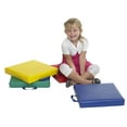 thumbnail image 3 of ECR4Kids Softzone Carry Me Floor Cushions for Flexible Classroom Seating, Square, Red (4-Pc Set), 3 of 3