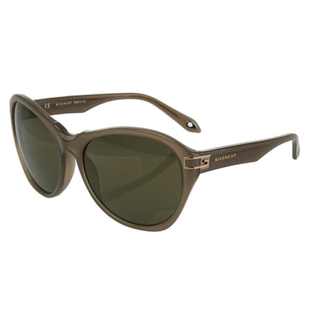 Givenchy Womens Oval Rim Sunglasses SGV 925 Havana Brown Lens Designer Eyewear
