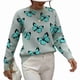 thumbnail image 3 of Top De Punto Estampado, Suéter De Mujer Con Dobladillo Suelto Y Cuello Redondo Para La Vida Diaria ANGGREK Otros, 3 of 7