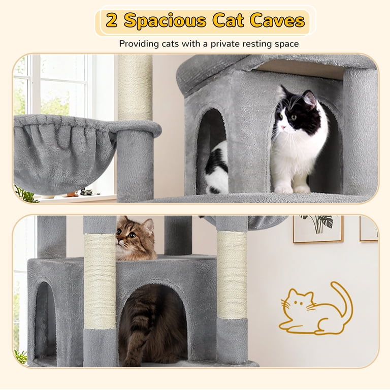Globlazer 78" Multilevel Large Cat Tree, Light Gray photo 6