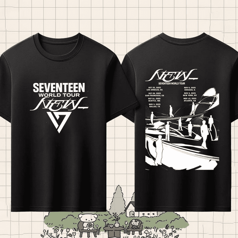 2 Sided Seventeen World Tour New in US T-Shirt, Seventeen Kpop