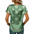 thumbnail image 6 of Short Sleeve Crew Neck T Shirt for Women Casual Loose Fit Butterfly Print Soft Lightweight Top Blouse for Daily Wear Army Green L, 6 of 6