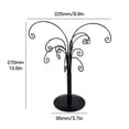 thumbnail image 4 of Soporte de exhibición de árbol decorativo con adorno giratorio, soporte de exhibición de mesa de metal negro decorativo con múltiples ganchos para colgar adornos, bolas de vidrio, bolas, joyas y, 4 of 8