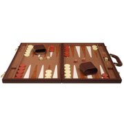 Middleton Games 18-inch Deluxe Backgammon Set - Medium - Brown
