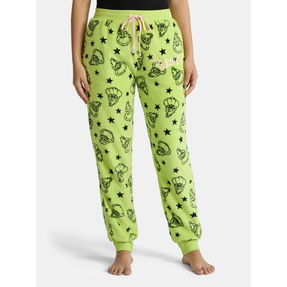 Dr. Seuss The Grinch Women's Plush Graphic Joggers, Sizes XXS-XXL
