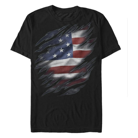 Men's Lost Gods Fourth of July American Flag Torn Graphic T-Shirt