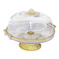 thumbnail image 3 of kowaku Cake Stand with Dome Lidm Decorative Kitchen Platter Serving Platter Veggie Stand Round Reusable Footed Cake Plate for Cheese Clear, 3 of 9