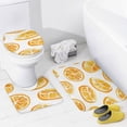 thumbnail image 4 of Watercolor Oranges 4 Piece Bathroom Rug Set with Shower Curtain with Non-Slip Rugs Toilet Lid Cover And Bath Mat Watercolor Tropical Fruits Waterproof Personality Pattern Bath Curtain, 4 of 8