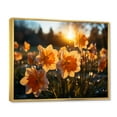 thumbnail image 2 of Designart "Yellow Tulips landscape In Sunset" Floral Floater Framed Wall Decor, 2 of 7