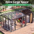 thumbnail image 2 of YODOLLA 10' x 16' Sunroom and Storage Shed Combo, 10' x 10' Screened Patio Enclosure with 6' x 10' Metal Shed, Sliding Doors and Window, Dark Gray, 2 of 7