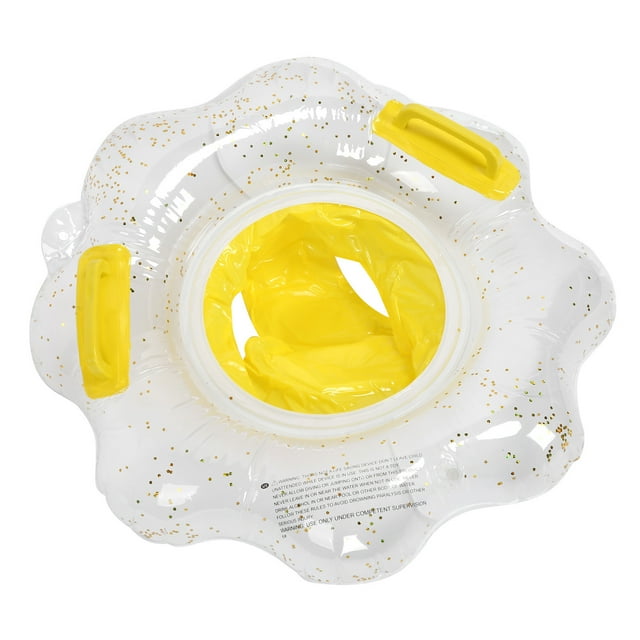 Anillo de natación inflable para bebé con asiento de seguridad y forma de flor, flotadores de cintura con asas.
