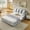 Gray, variant on Queen Size Upholstered Bed Frame, Modern Minimalist Style with Segmented Plump Compressed Sponge Headboard, Shiny velvet & Sturdy Leg Support, Mattress Not Included-Black